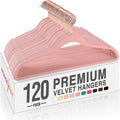 HOUSE DAY Pink Velvet Hangers 120 Pack, Premium Non-Slip Felt Clothes, Sturdy by HOUSEDAY