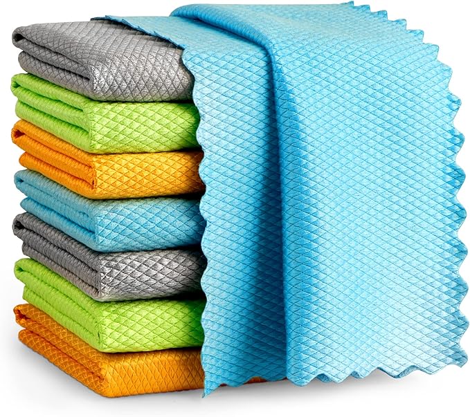 AIDEA Microfiber Glass Cleaning Cloths, Lint Free Magic Cleaning Cloth by AIDEAHOME