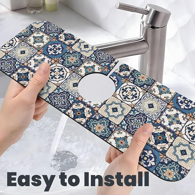 2Pcs Dish Drying Mats Faucet Mats Sets Large Size Coffee Mats Sink Faucet Mat - Image 7