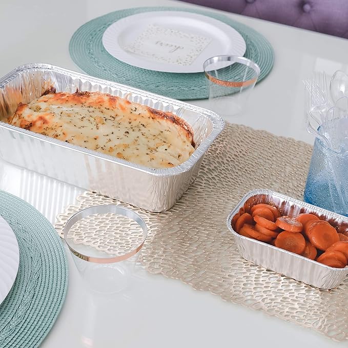 PLASTICPRO [5 Lb 25 Pack Disposable Loaf Pans Aluminum Tin Foil Meal Prep - Image 6
