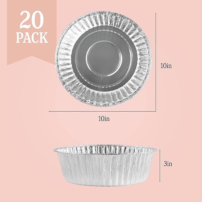 PLASTICPRO 10'' Inch Round Tin Foil Pans Disposable Aluminum, Extra Deep - Image 5