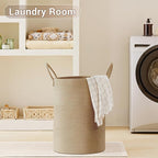 Tall Laundry Basket with Handles, 72L Portable Dirty Clothes Hamper, Boho - Image 6