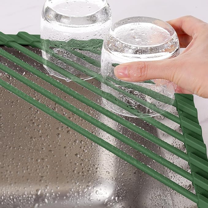 Tomorotec Compact Silicone-Coated Triangle Dish Drying Rack - Image 8