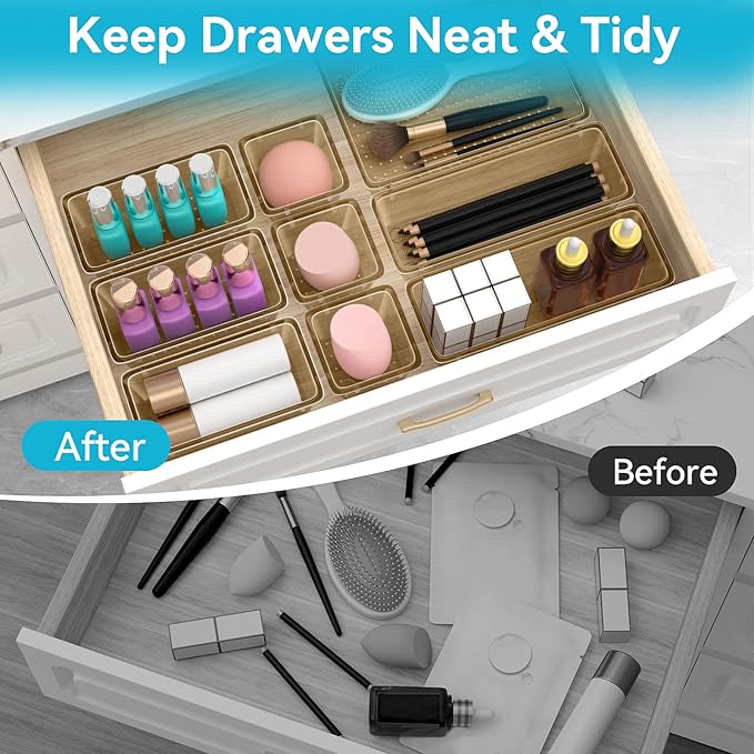 12 PCS Drawer Organizer Set, 4 Sizes Tool Storage Trays - Image 3