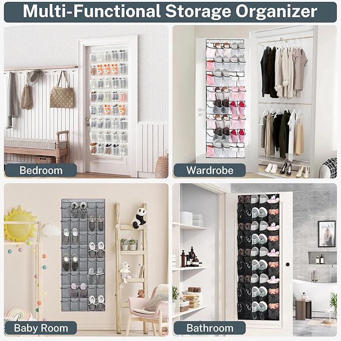 40-Pocket Over the Door Shoe Organizer - Image 7
