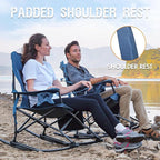 Portal Folding Camping Rocking Chair Portable Outdoor Rocker High Back Cup Holder Side Pocket Carry Bag Included, Support 300 lbs - Image 5