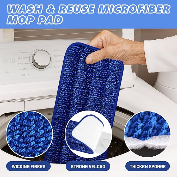 HOMTOYOU Microfiber Flat Mop - Image 3