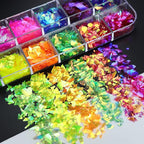 Vezocim Iridescent Glitter Nail Art Sequins, Holographic Transparent Irregular - Image 4