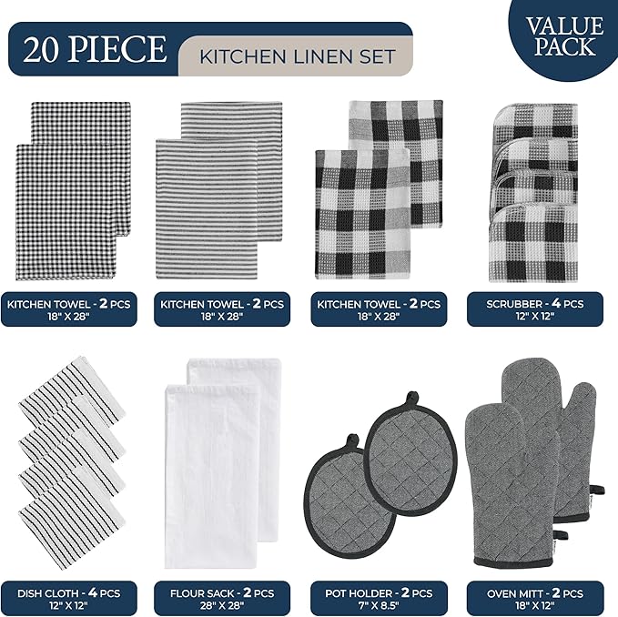LANE LINEN Kitchen Towels & Dishcloths Set - Image 2