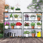 Ohuhu Plant Greenhouse Shelves 4 Tier 2 Pack Extra-Wide Stable Green House Shelving for Outdoor, 31x18x42 Inch Portable Rustproof Metal Shelf Plant Stand Rack Greenhouse Accessories - Image 2