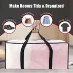 Extra Large Moving Bags with Zippers & Carrying Handles, Heavy-Duty Storage Tote - Image 5