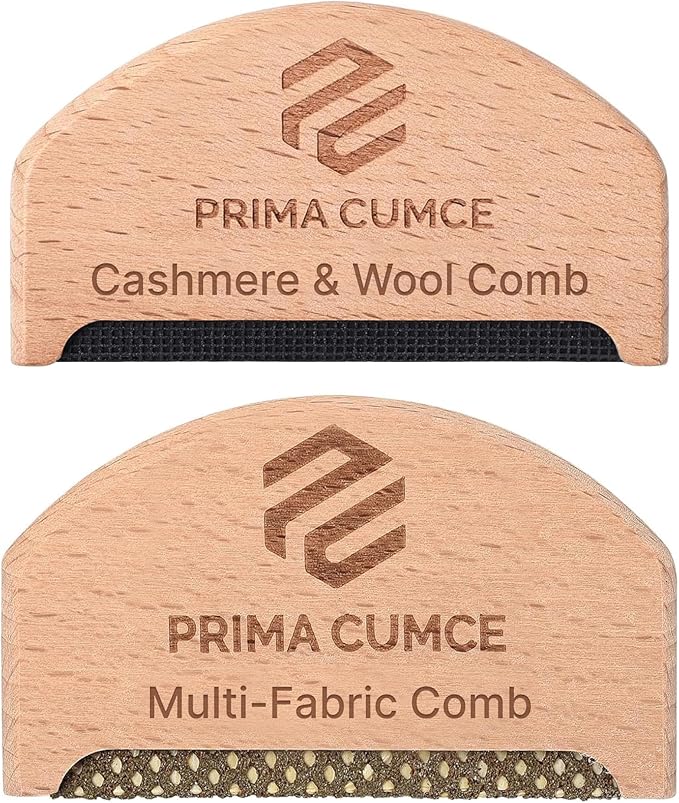 2 PCS Wooden Sweater Comb for De-Pilling Cashmere, Manual Lint Remover by PrimaCumce