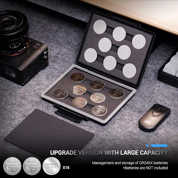 JJC CR2450 CR2430 CR2412 Battery Case Holder Storage, Water-Resistant, Button - Image 6
