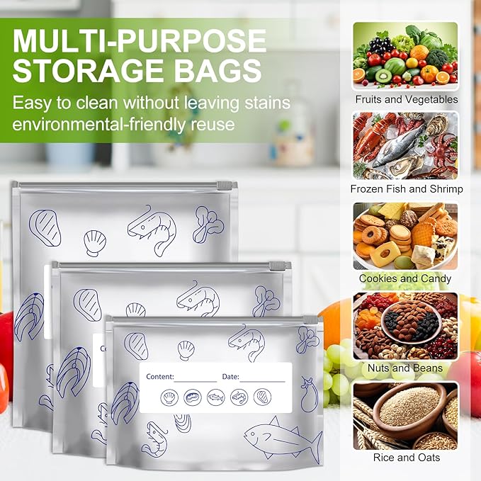 30Pcs Reusable Aluminum Foil Sealable Storage Bags, 2025 New Vacuum Zipper - Image 4