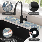 24" X 5.5" Kitchen Sink Splash Guard Faucet Mat Flora Super Absorbent Fast - Image 6