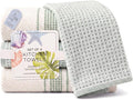 MosJos Kitchen Towels, Cotton Hand Towels White & Turquoise Mini Weaved by MosJos