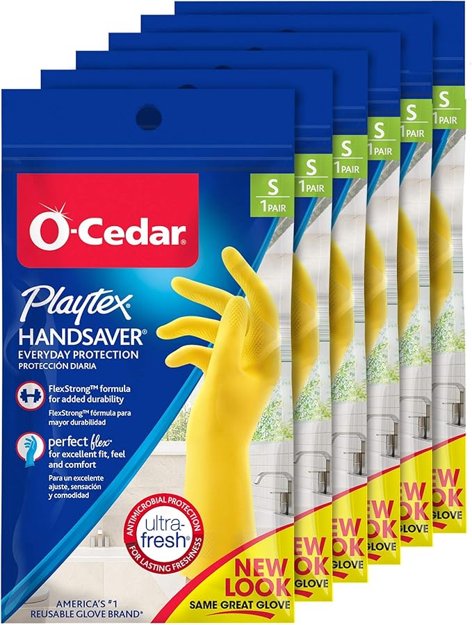PLAYTEX HandSaver Reuseable Rubber Cleaning Gloves 6 Pairs by Playtex