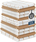 LANE LINEN Kitchen Towels & Dishcloths Set of 12-100% Cotton, Quick-Drying 18” by LaneLinen