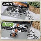 10 PCS Leather Cable Organizers, Leather Travel Cords Storage Organizers Snap - Image 5