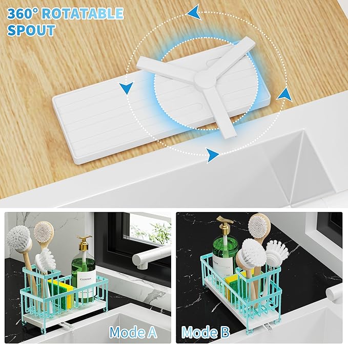 Cisily Sponge Holder for Kitchen Sink, Sink Caddy Organizer - Image 3