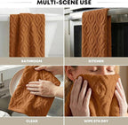 Artoid Mode 1 Pc Caramel 3D Diamond Grid Jacquard Hand Towels - Image 6