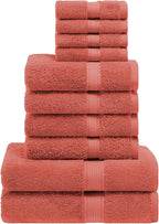 SUPERIOR Egyptian Cotton Solid Towel Set, Washcloths 13” x 13”, Hand Towels 20” by SUPERIOR