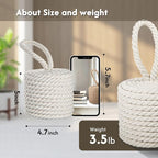 Elegant White Cotton Rope Door Stopper - Image 2
