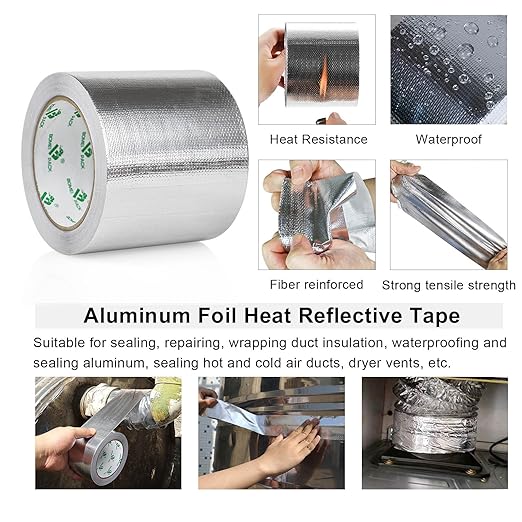 BOMEI PACK Adhesive Aluminum Foil Heat Shield Tape Barrier 4in x 66ft, - Image 9