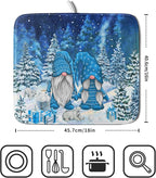 Winter Blue Gnome Dish Drying Mat - Image 2