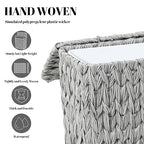 3 Gallon Wicker Trash Can, Waterproof Slim Waste Basket - Image 6