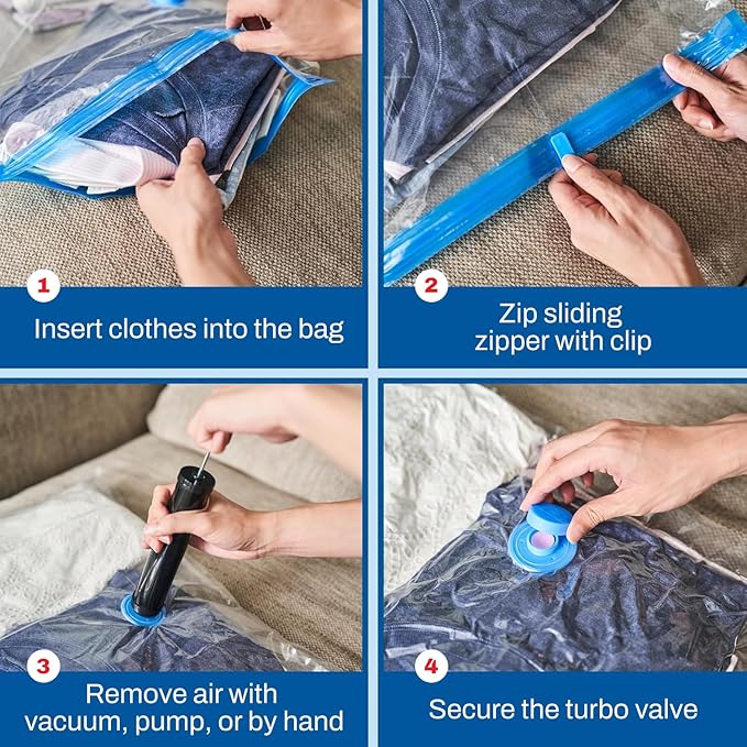 6 Pack Large Vacuum Storage Bags - Image 2