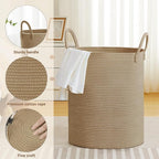 Tall Laundry Basket with Handles, 88L Portable Dirty Clothes Hamper, Boho - Image 3