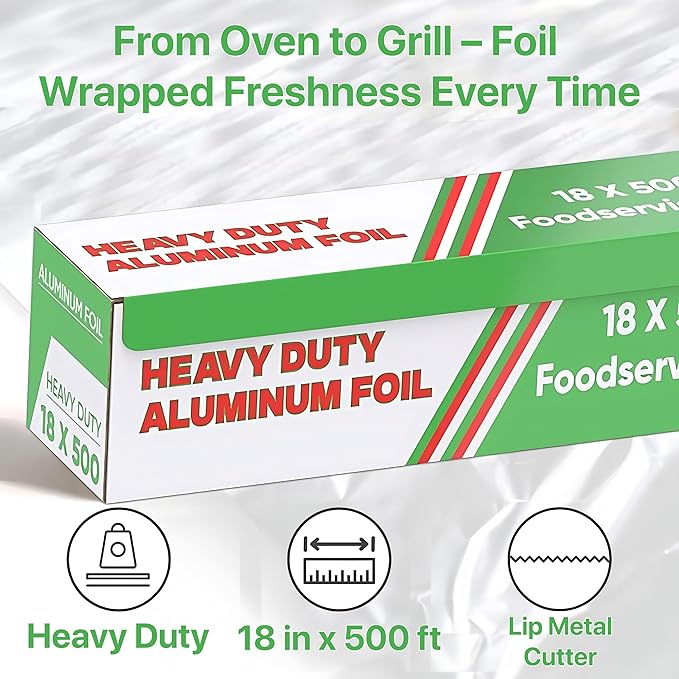 Aluminum Foil Wrap Roll 18 in x 500 ft Heavy Duty Commercial and Home Use - Image 5