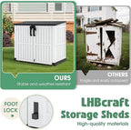 LHBcraft Outdoor Storage Cabinet 36 Cu Ft with Lockable Doors, Portable Horizontal Resin Storage Shed -Easy to Assemble, Waterproof Outdoor Storage Box for Backyards,Patios - Image 6