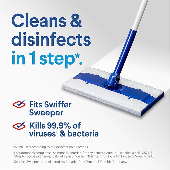 Clorox Disinfecting Wet Mop Pad, Disposable Mop Heads, Rain Clean, 2 Packs - Image 3