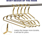 Amber Home 20 Pack Premium Matte Gold Aluminum Coat Hangers, 16.5” Extra Smooth - Image 7