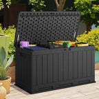 Devoko 90 Gallon Double-Wall Deck Box, Side Handles, HDPE Outdoor Large Storage Box Waterproof and Lockable for Patio Furniture, Garden, Pool (Black, 90 Gallon) - Image 6