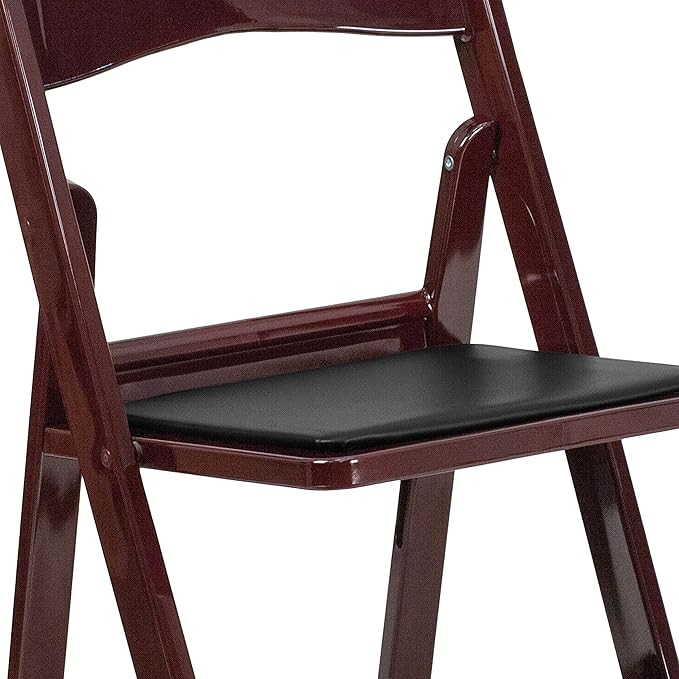 Flash Furniture Hercules Series Folding Chairs for Weddings and Formal Events, Stackable Commercial Event Seats with 1,000-lb. Static Weight Capacity, Set of 4, Red Mahogany - Image 17