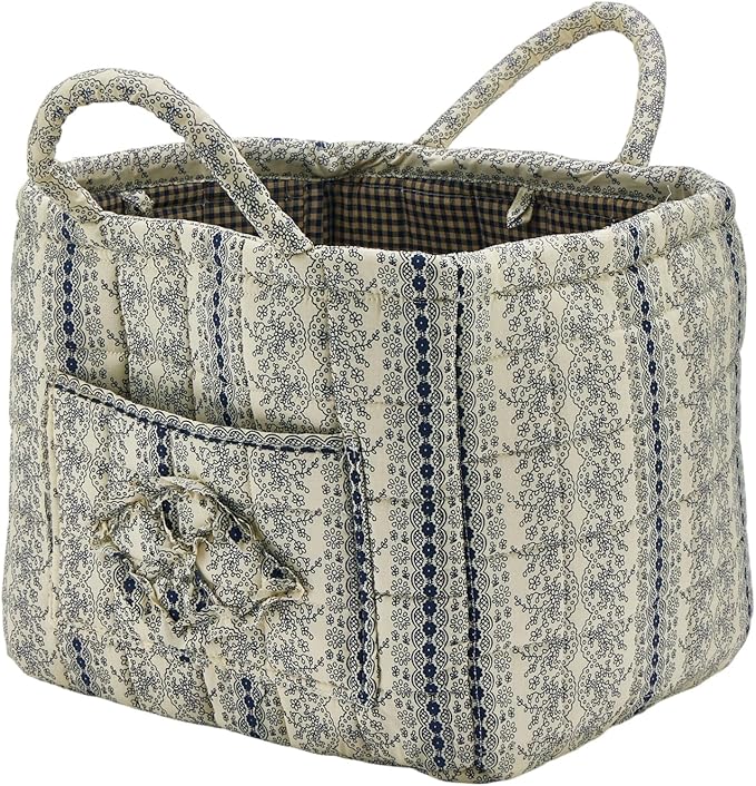 Quilted Fabric Storage Basket by Unknown