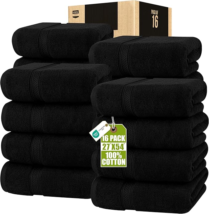 Utopia Towels 16 Pack Premium Bath Towels Set, 27 by 54 Inches, 100% Ring Spun by UTOPIATOWELS