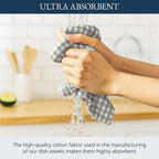 LANE LINEN Cotton Kitchen Towels Set, Quick-Drying Dish Towels, Tea Towels - Image 5