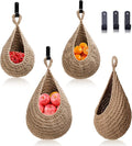 Hanging Fruit Large Basket Set of 3, Boho Wall Hanging Storage Basket by MKOSHUN