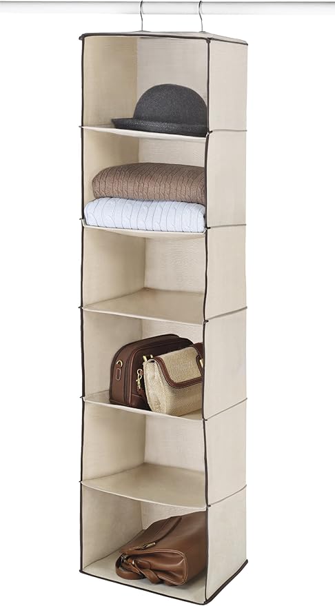Whitmor Closet Organizer Heavy Duty Canvas 6 Shelf Hanging Accessory Bag - Image 4