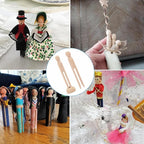 100 PCS Wood Doll Pins, Unfinished Doll Clothespins, Wood Clothespins and Stands - Image 7