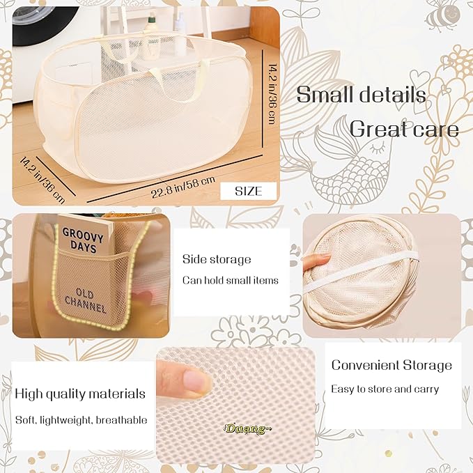 4 Pcs pop up laundry hamper Sturdy Large Capacity collapsible laundry basket - Image 2