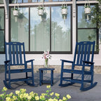 Oversized Rocking Chair Set of 2, Outdoor Rocking Chair for Adults, All Weather Resistant Porch Rocker for Lawn Garden, Navy Blue - Image 2