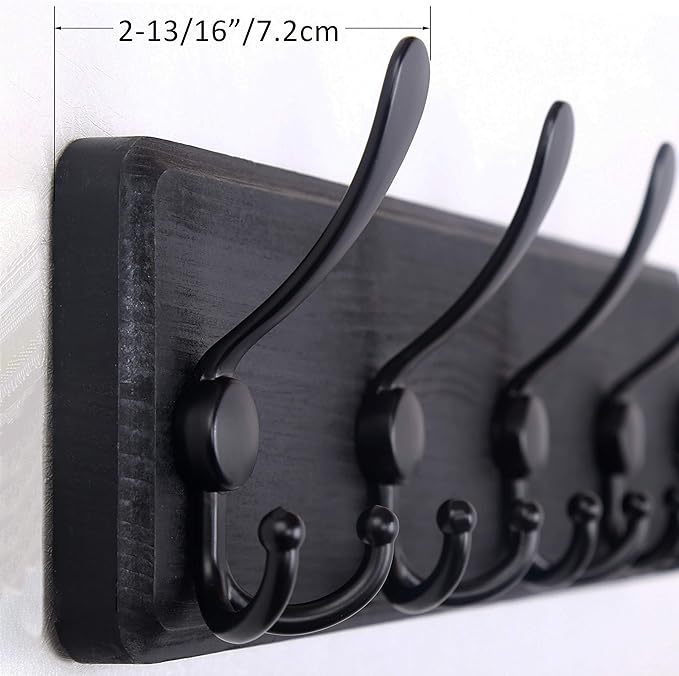 WEBI Coat Rack Wall Mount, Coat Hooks Wall Mounted Rustic, Large Coat Hanger - Image 5