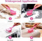 Pink Carpet Brush for Women, Soft Nylon Bristles for Cleaning Leather Seats and - Image 5
