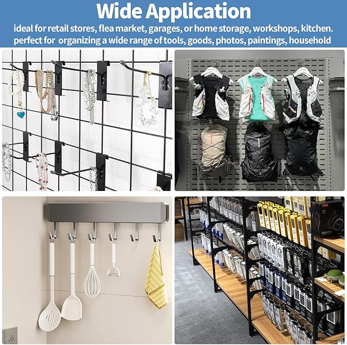 20Pcs Gridwall Hooks, Metal Grid Panel Hanging Peg Hooks, Grid Wall Accessory - Image 7