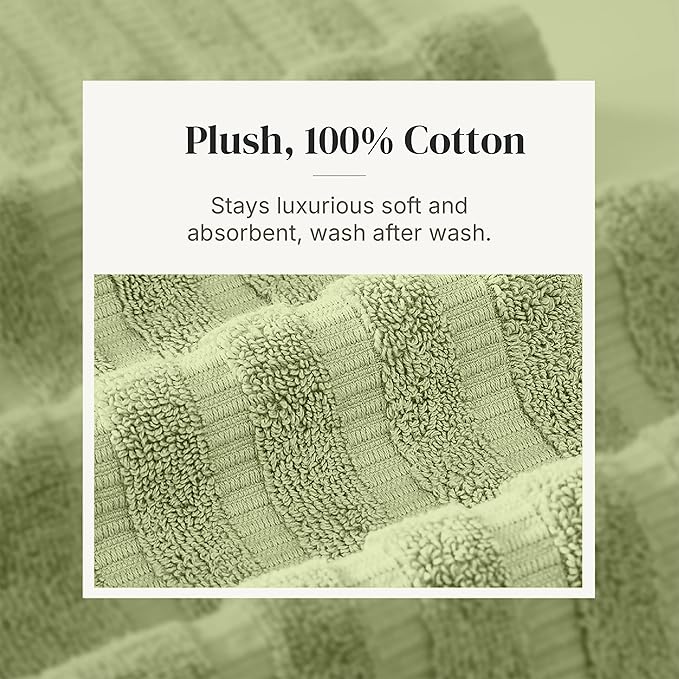 Modern Threads Organic Vines 6-Piece 100% Cotton Towel Set – Yarn Dyed Jacquard - Image 5
